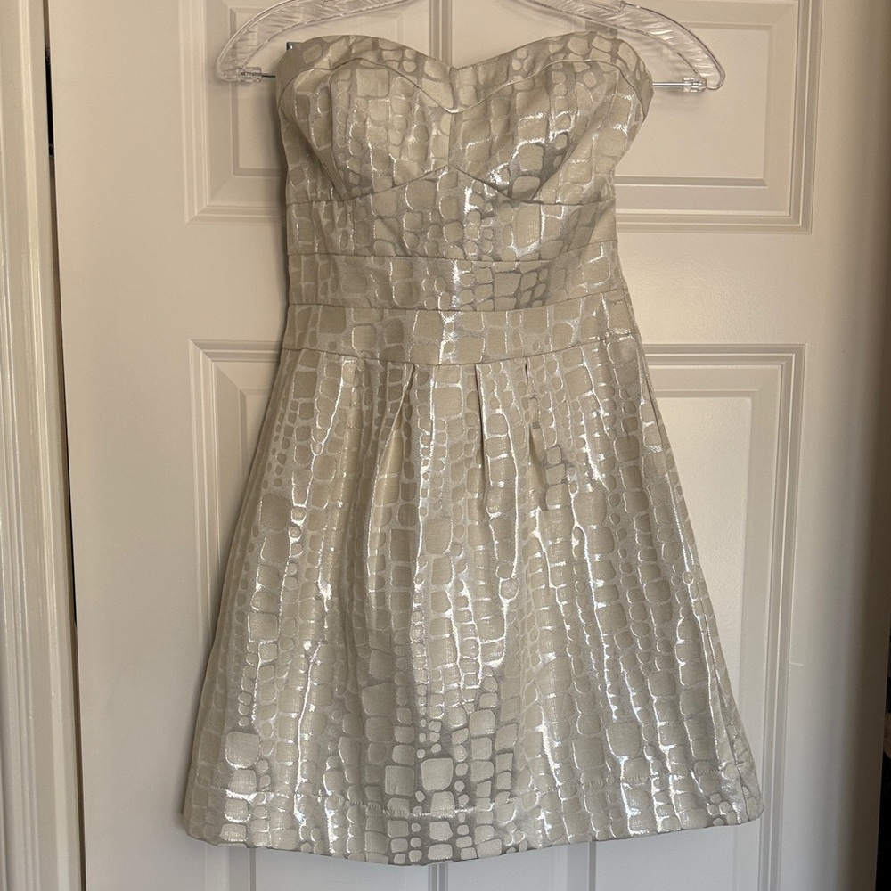 American Eagle Outfitters Cream Strapless Dress